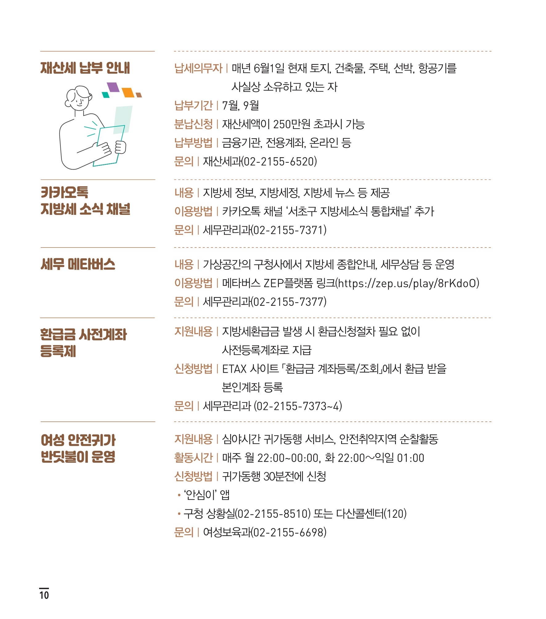 서초사용법 생활정보 내용 안내 5 하단 내용 참조