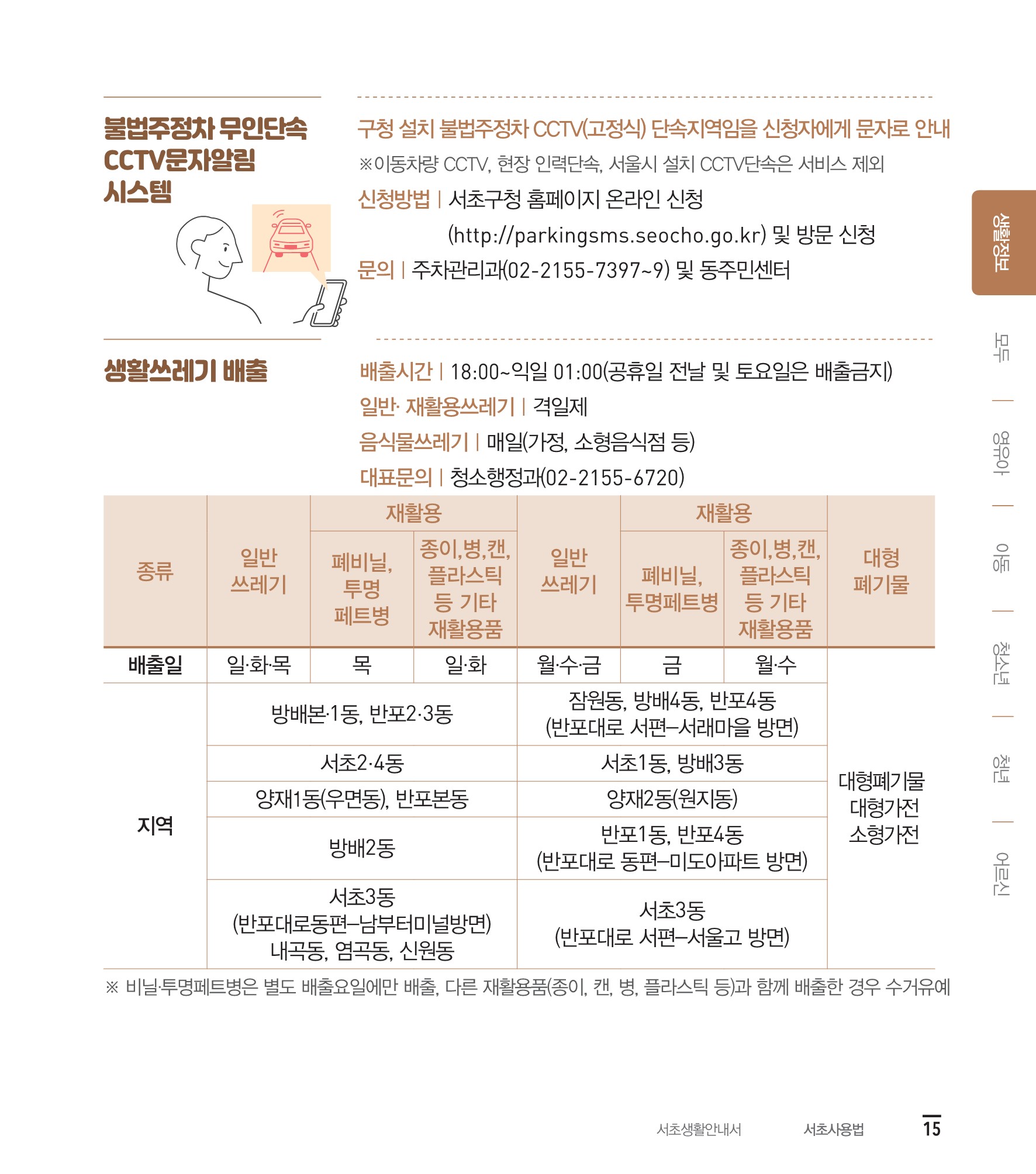 서초사용법 생활정보 내용 안내 10 하단 내용 참조
