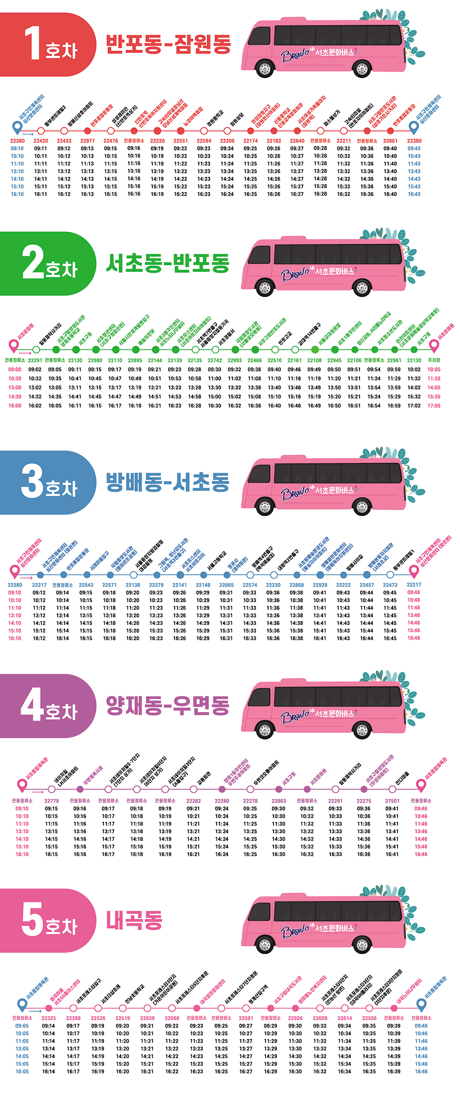 문화버스 운행노선 안내1 하단 내용 참조