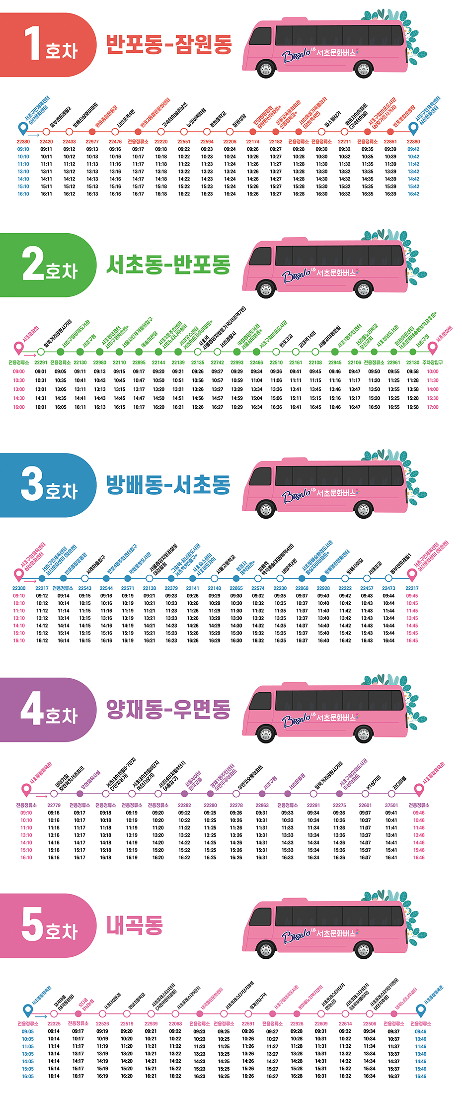 문화버스 운행노선 안내1 하단 내용 참조