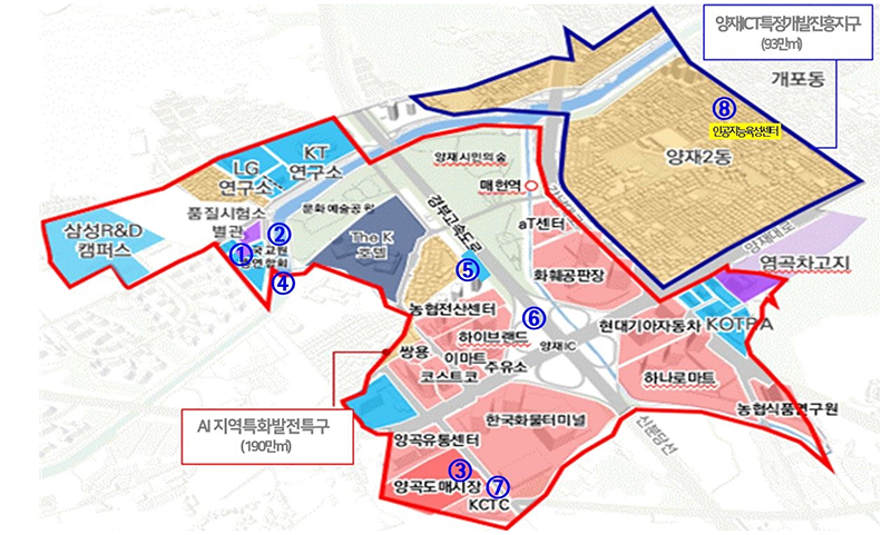 양재AI혁신지구 위치 및 주요시설