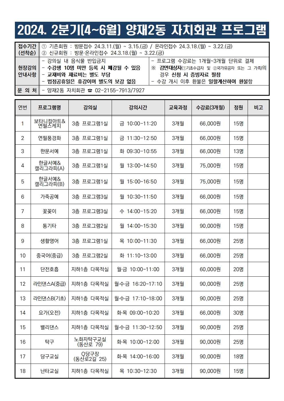 2024년 2분기 당구교실