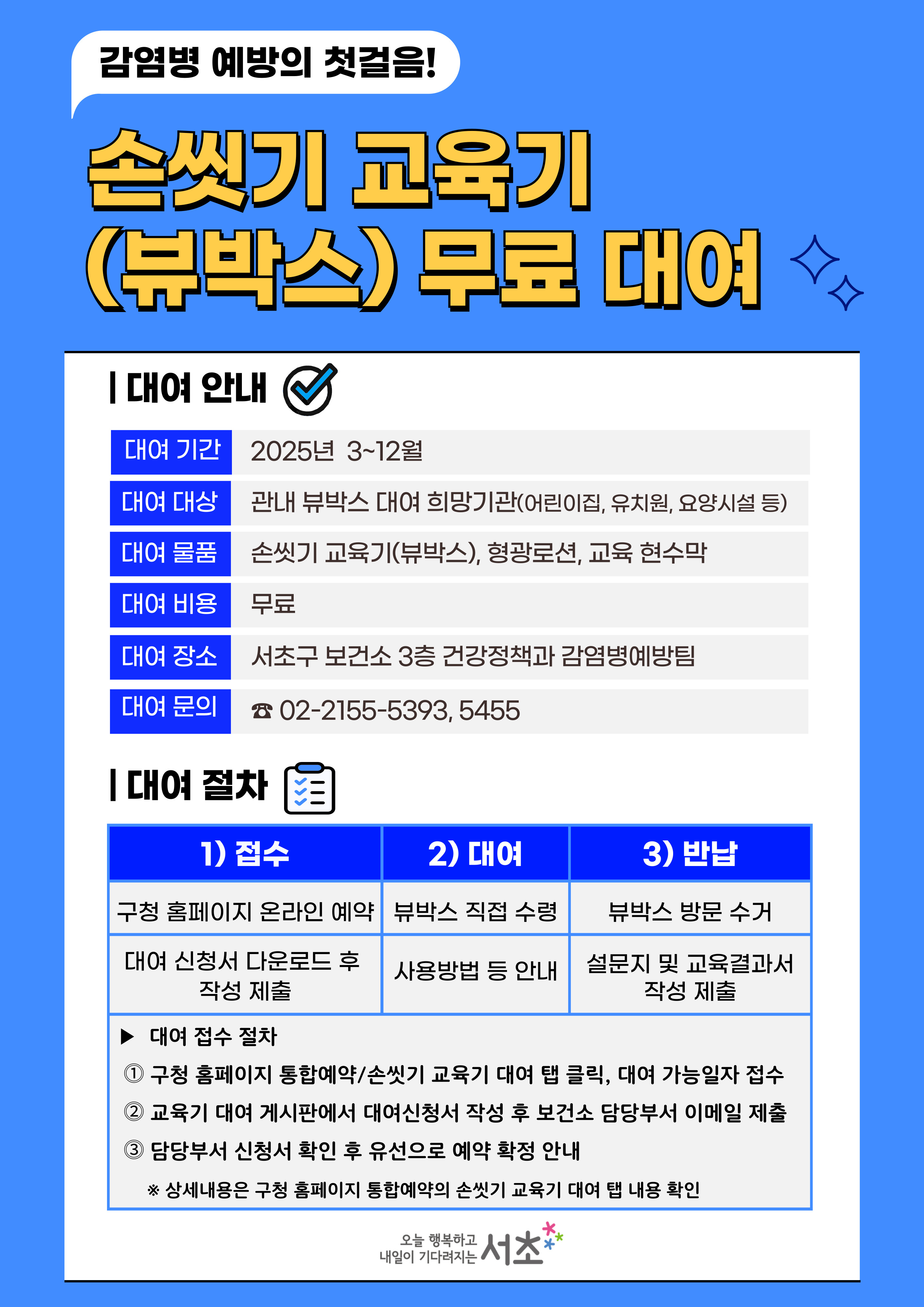 감염병 예방의 첫걸음! 손씻기 교육기(뷰박스) 무료 대여 - 이미지 상세 내용은 아래글 참고.