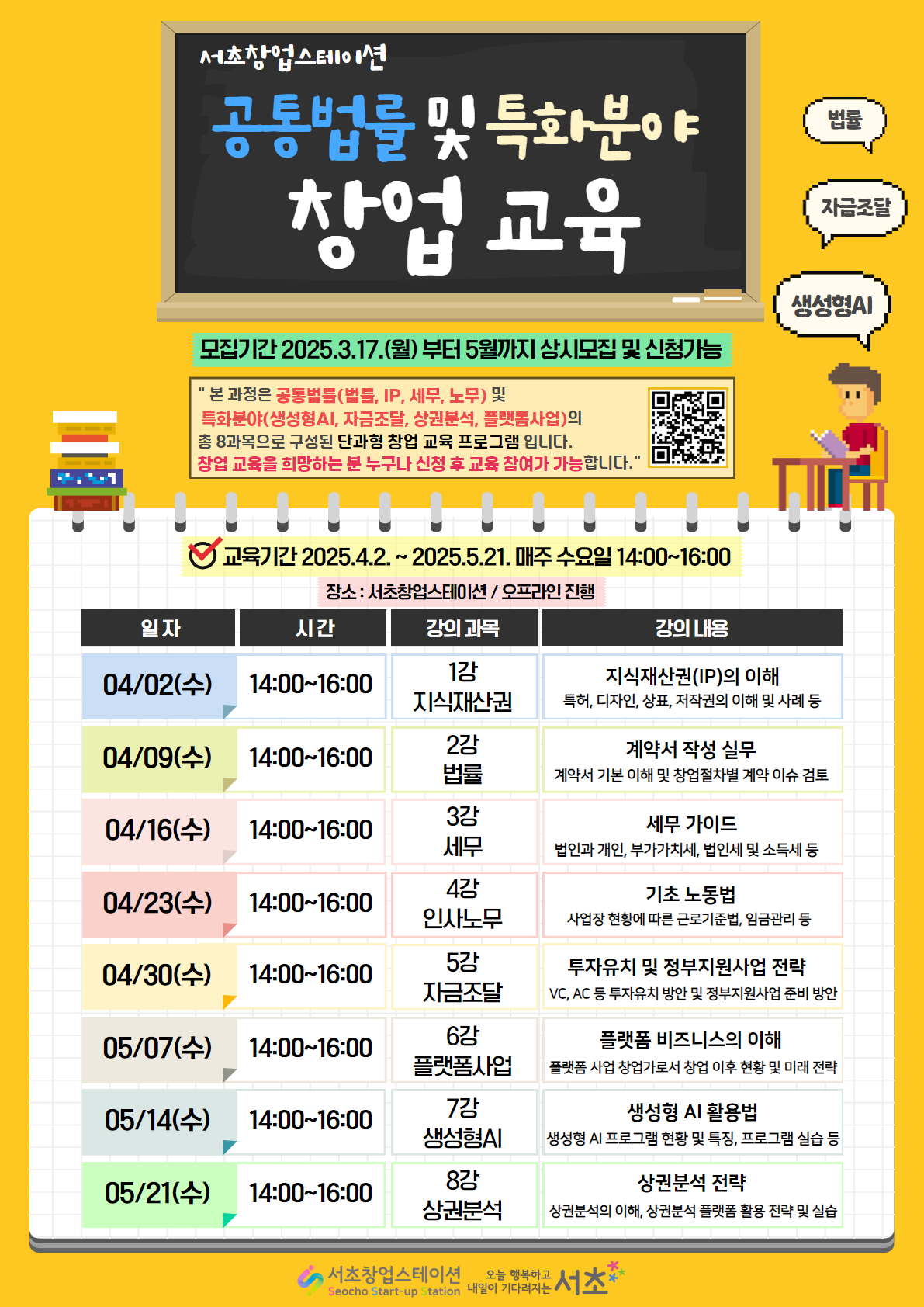 2분기 창업교육 과정 포스터(서초창업스테이션)