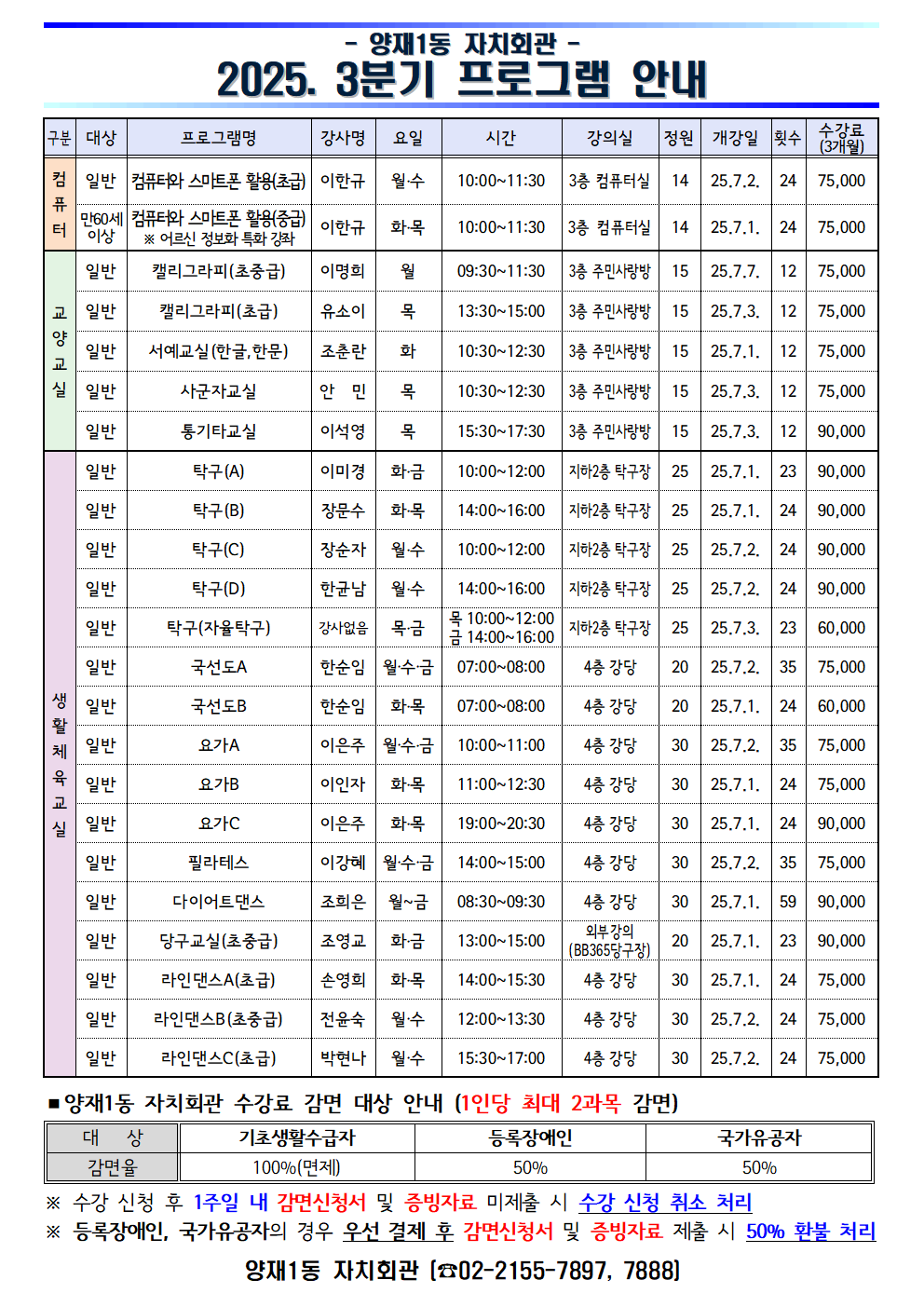 ■2025.06.11. 2025.3분기 자치회관 프로그램 모집 안내문002