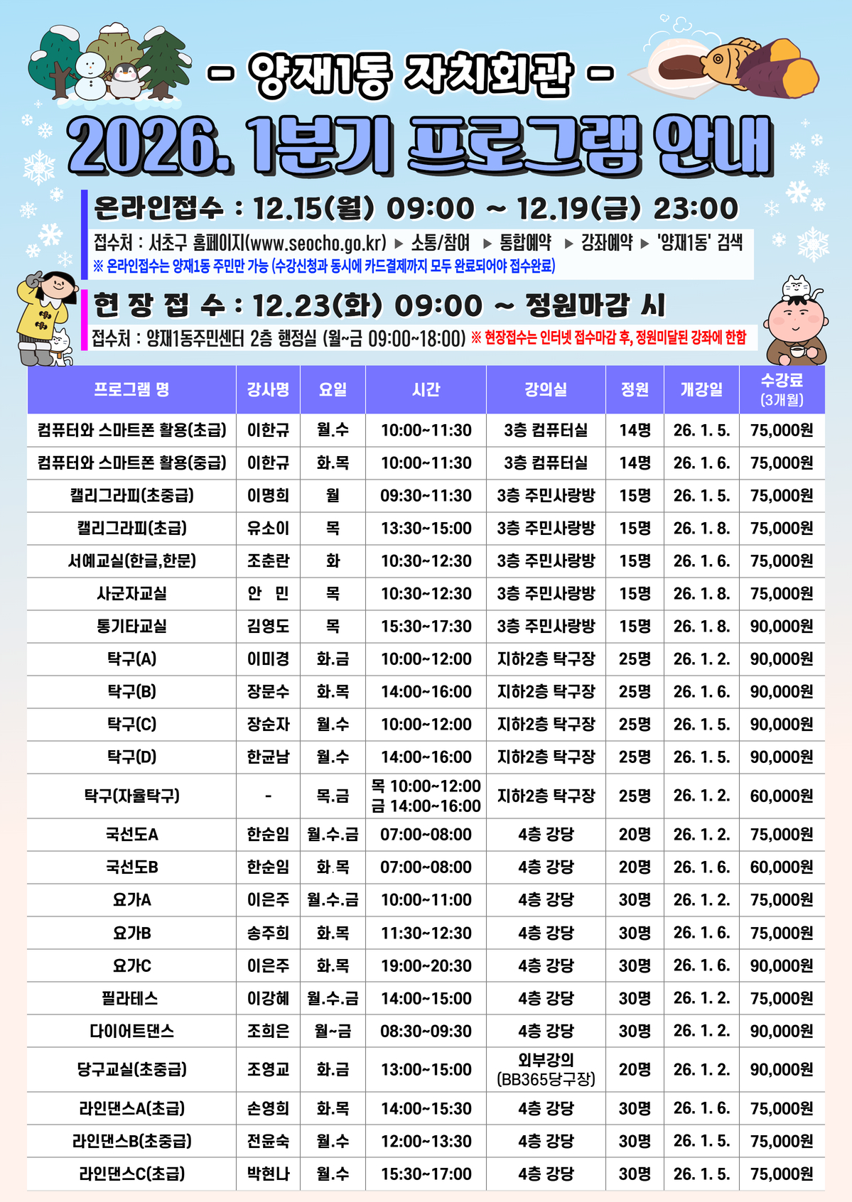 2026.1분기 자치회관 프로그램 신청 1