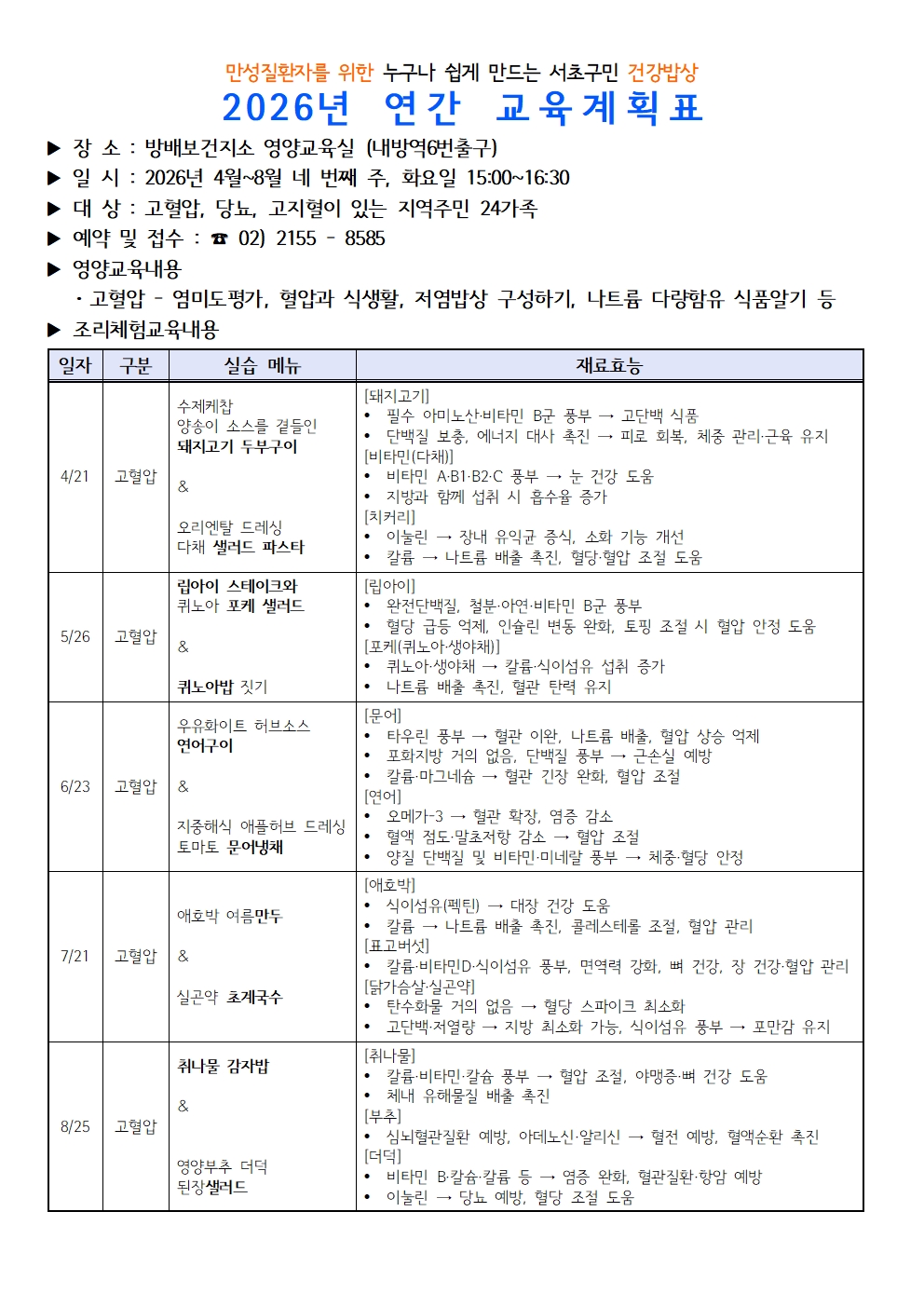 2026년도 고혈압건강밥상 월별 메뉴001