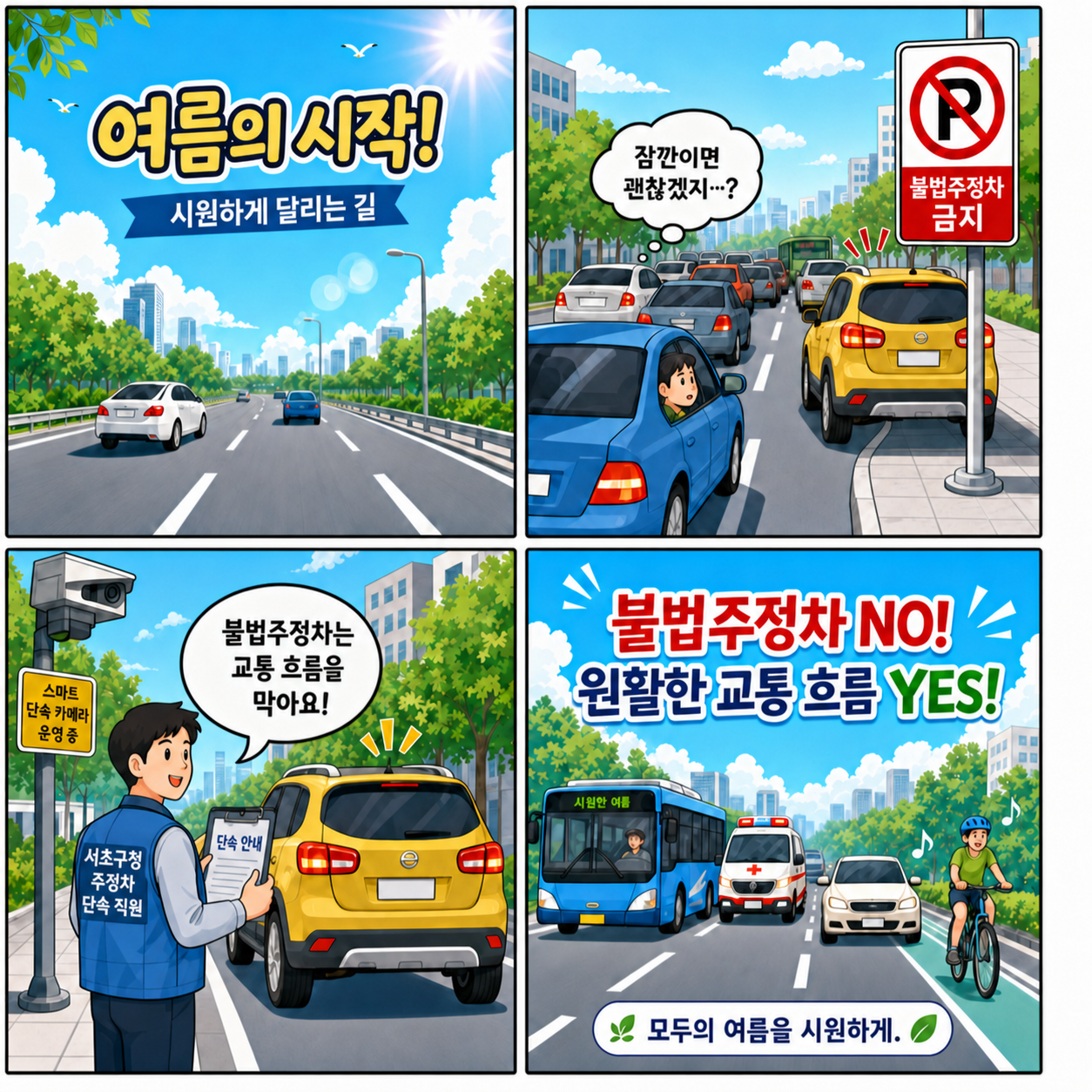 불법주정차 금지 홍보만화