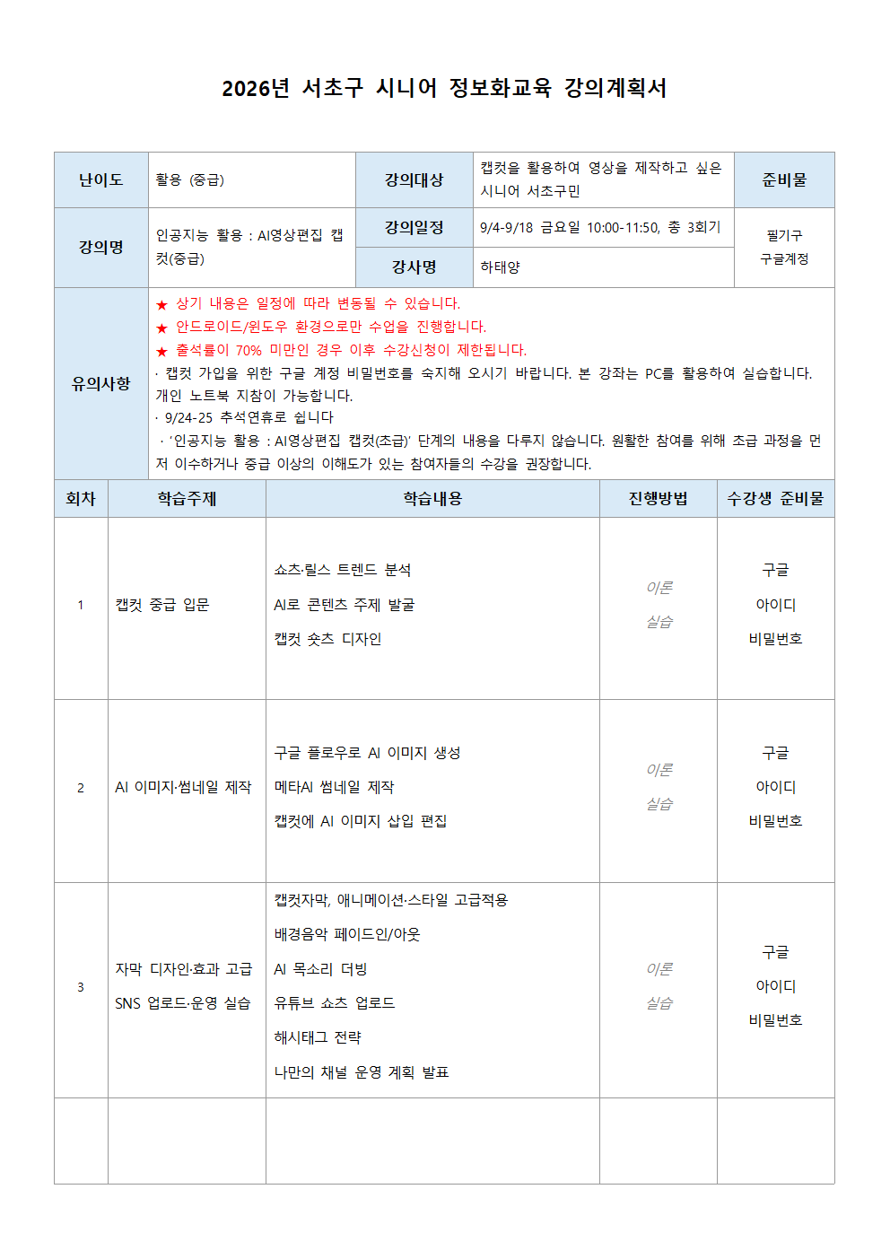 캡컷 중급