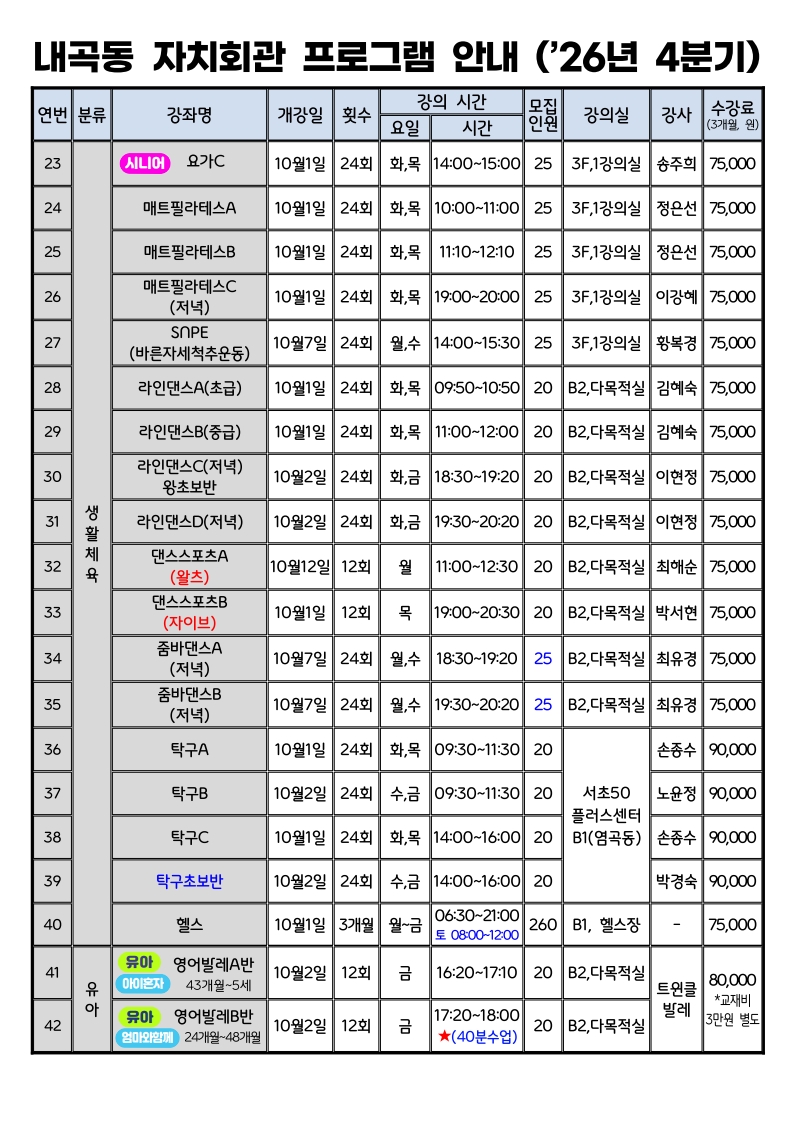 2026년4분기 내곡동 자치회관 프로그램 안내_3