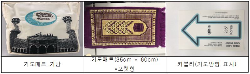 기도매트 가방, 기도매트(35㎝*60㎝) *포켓형, 키블라(기도방향 표시)